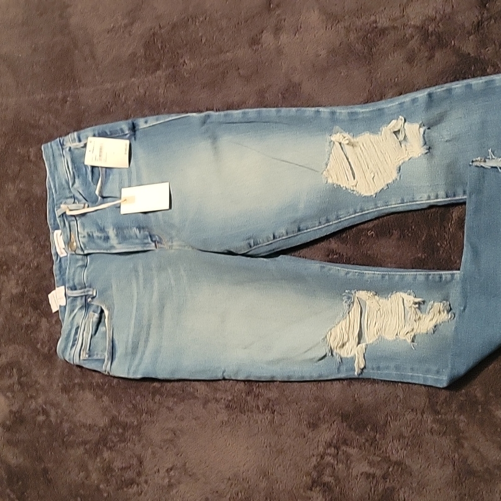 Good American high rise distressed jeans